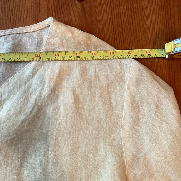 Tera Bora designer linen top. Butter stick yellow. Open lower back. Size S. - Picture 7 of 10